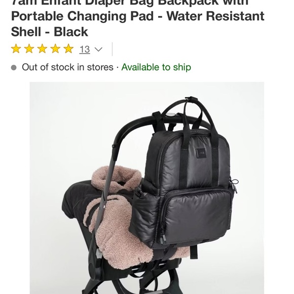 Black Diaper Bag Backpack